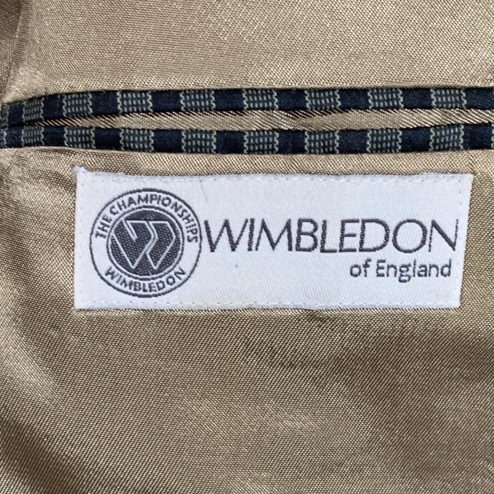 Wimbledon of England Mens Tan Blazer Jacket 44R Made in Costa Rica Dillard's Tie